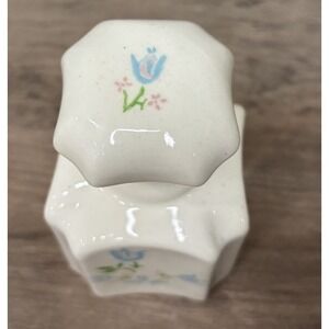 Vintage French Perfume Bottle Hand Painted Porcelain Floral Old Paris M Century